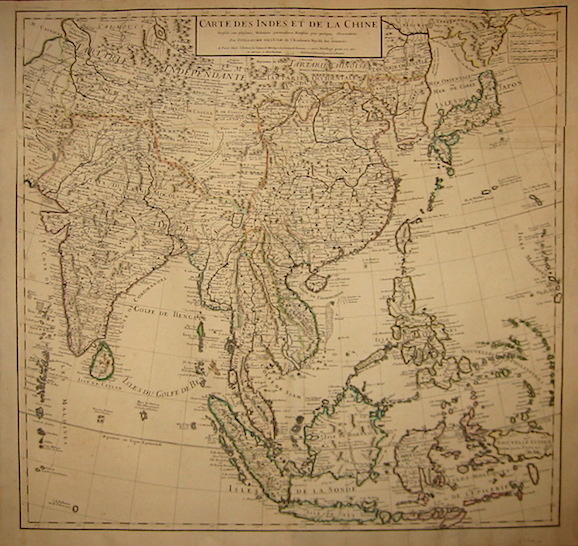 De l'Isle Guillaume (1675-1726) Carte des Indes et de la Chine... 1705 Parigi 